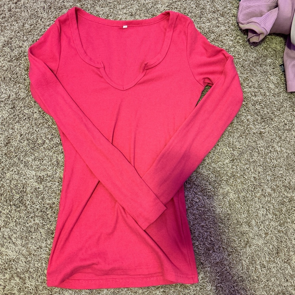 Women's Pink Long Sleeve Top